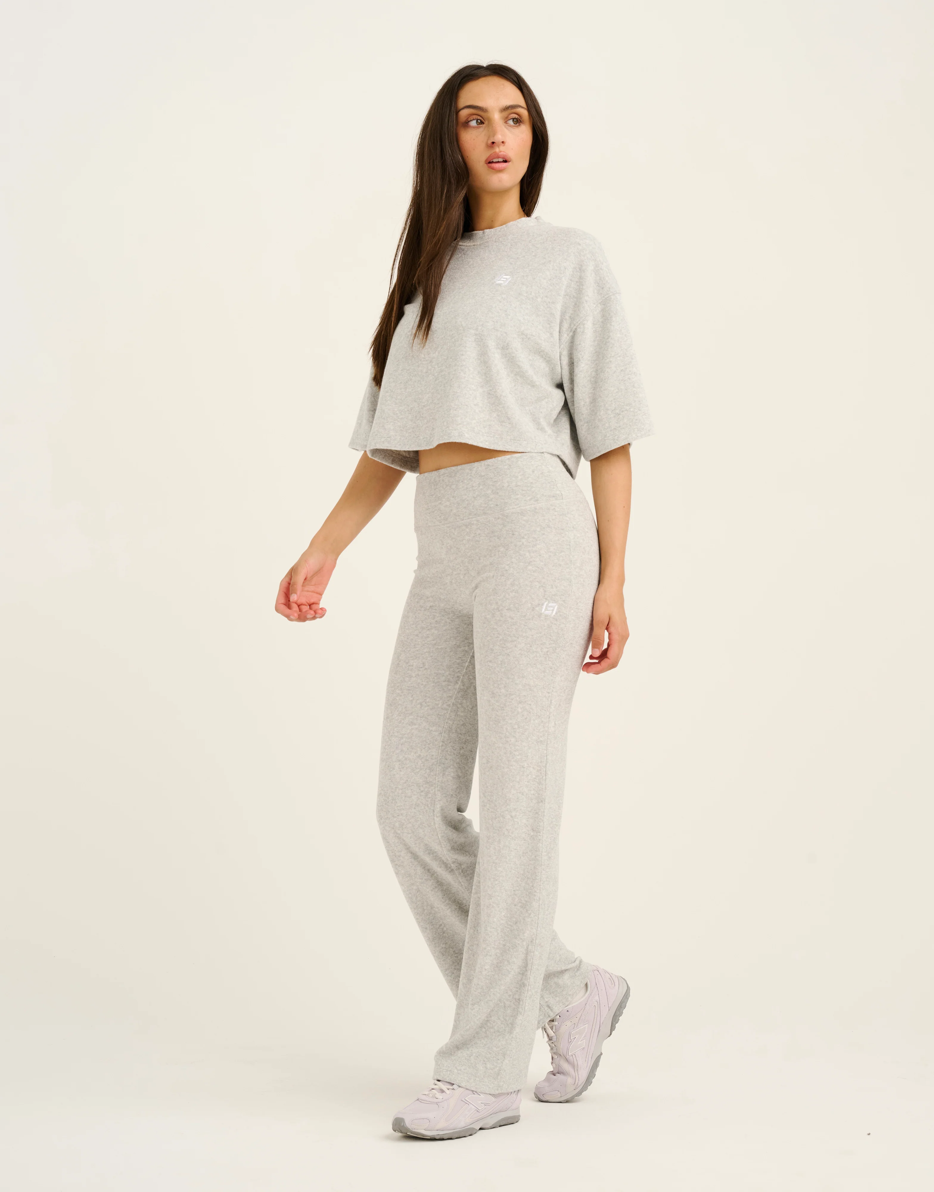 Terry Crop Tee - Grey Marle - Image 10