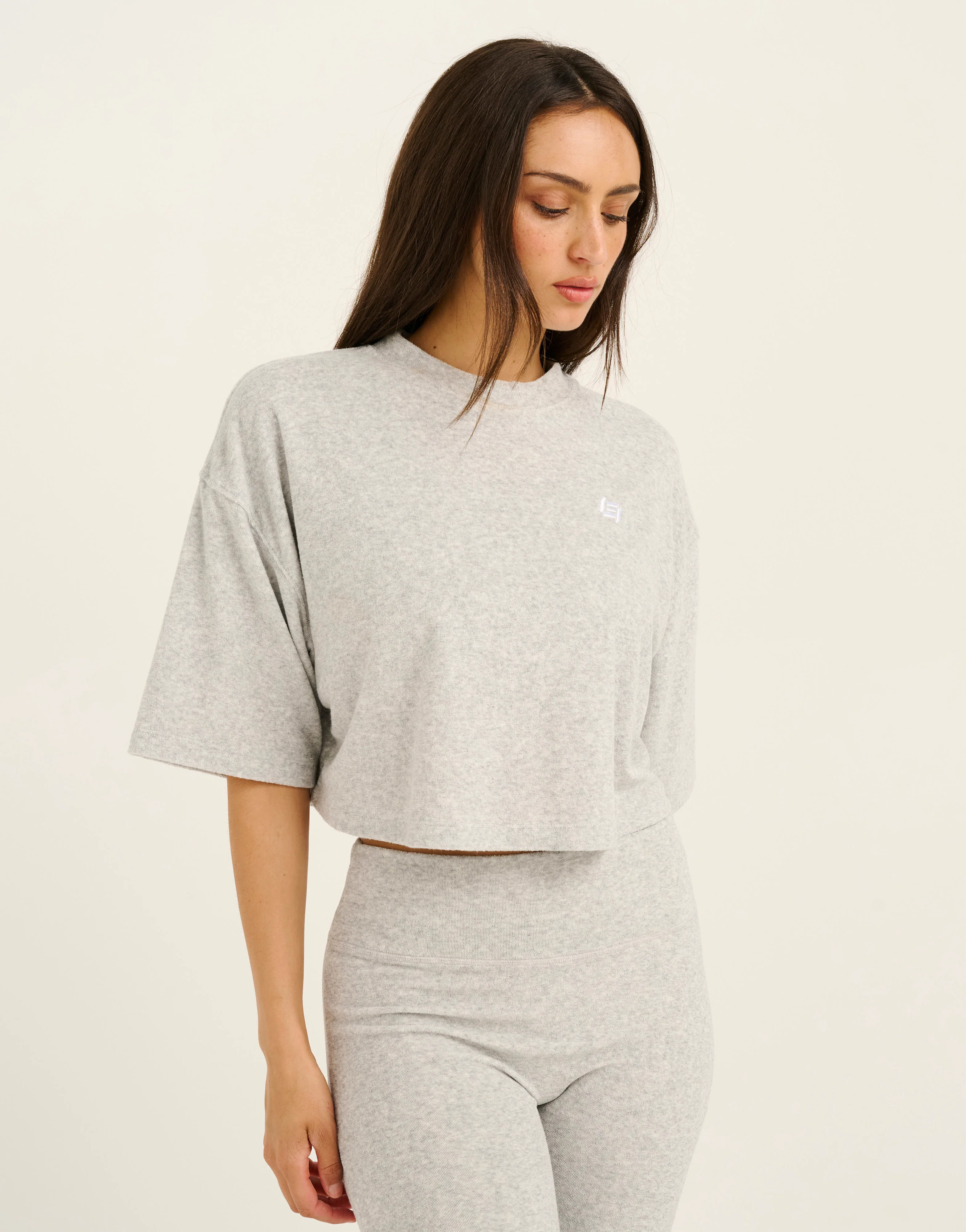 Terry Crop Tee - Grey Marle - Image 6