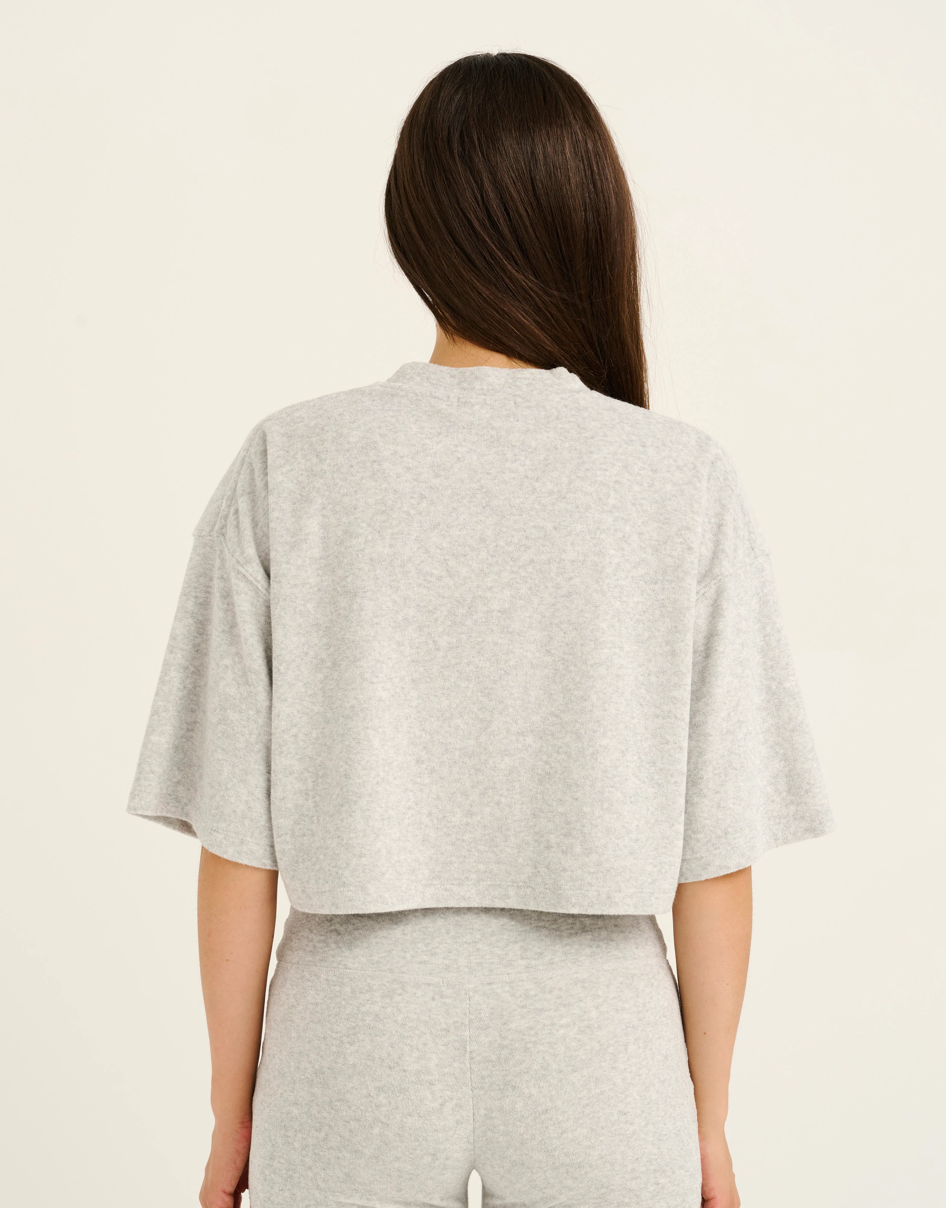 Terry Crop Tee - Grey Marle - Image 7