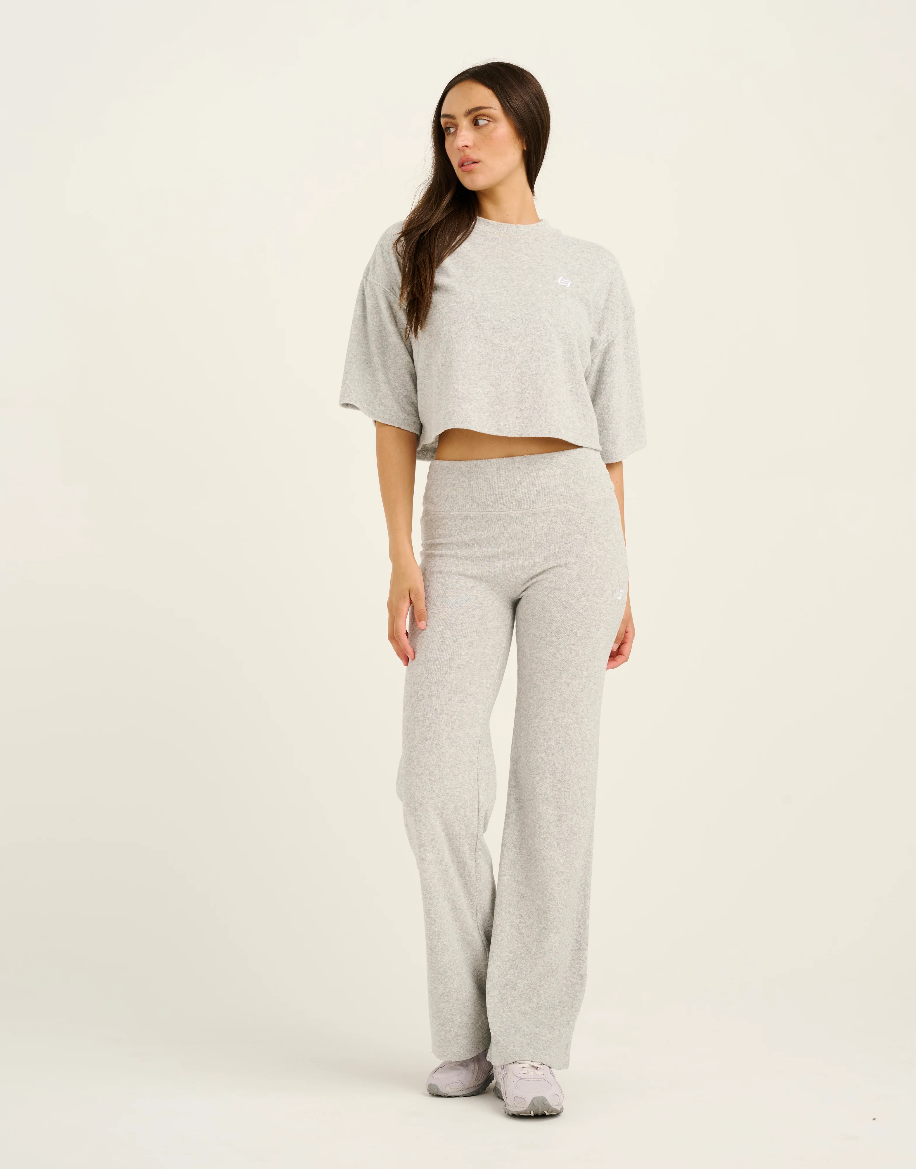 Terry Crop Tee - Grey Marle - Image 8