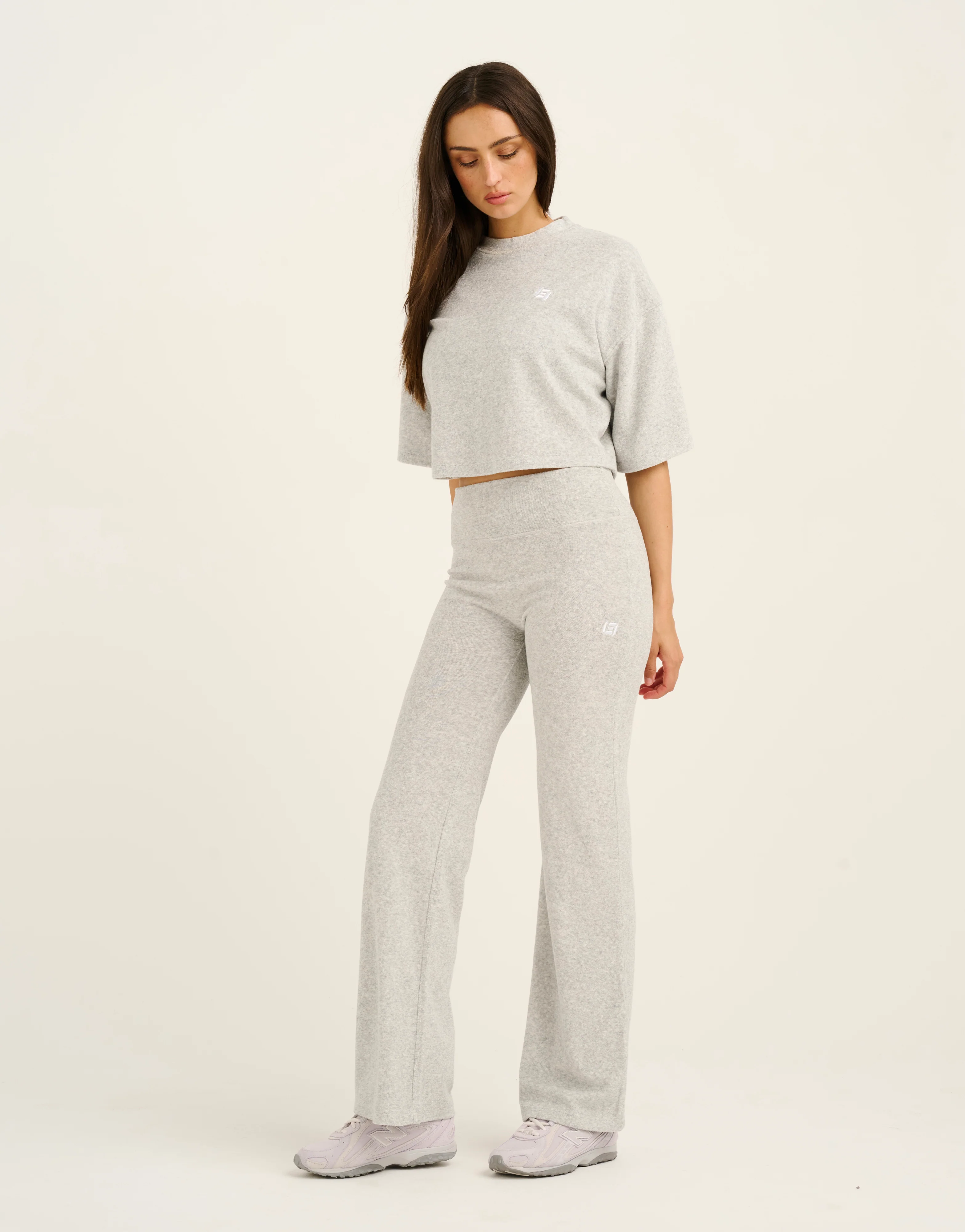 Terry Crop Tee - Grey Marle - Image 9