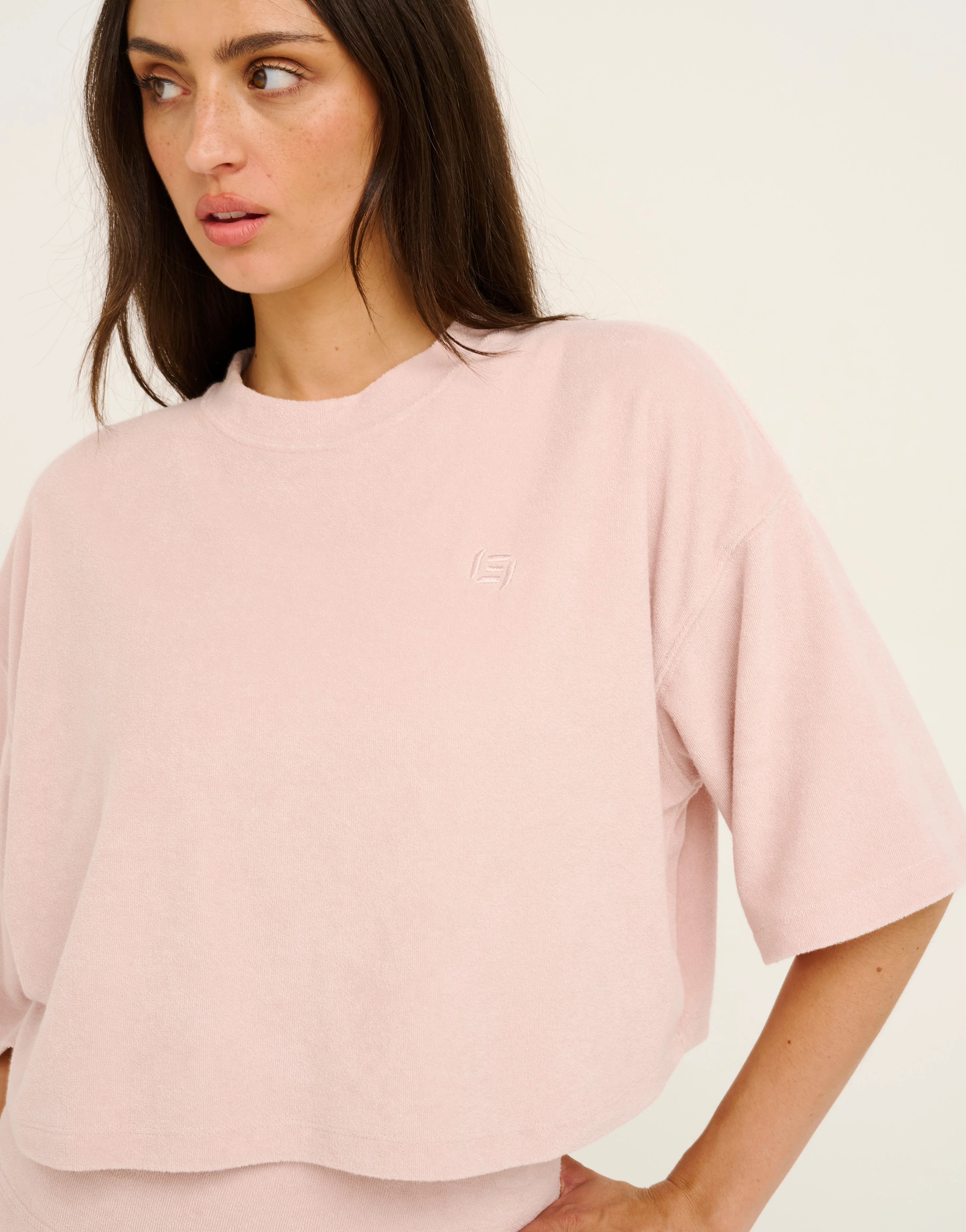 Terry Crop Tee - Mauve - Image 3