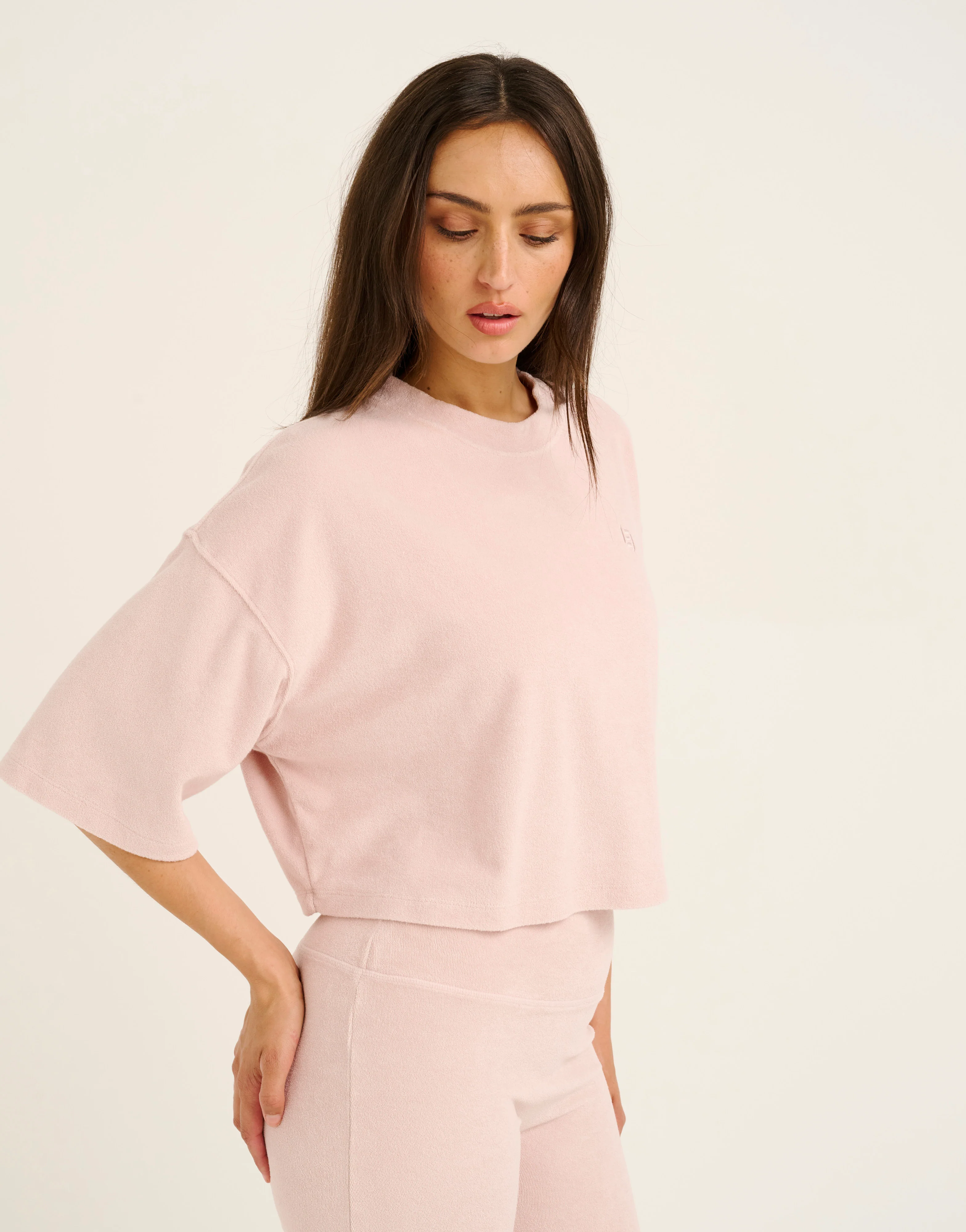 Terry Crop Tee - Mauve - Image 4