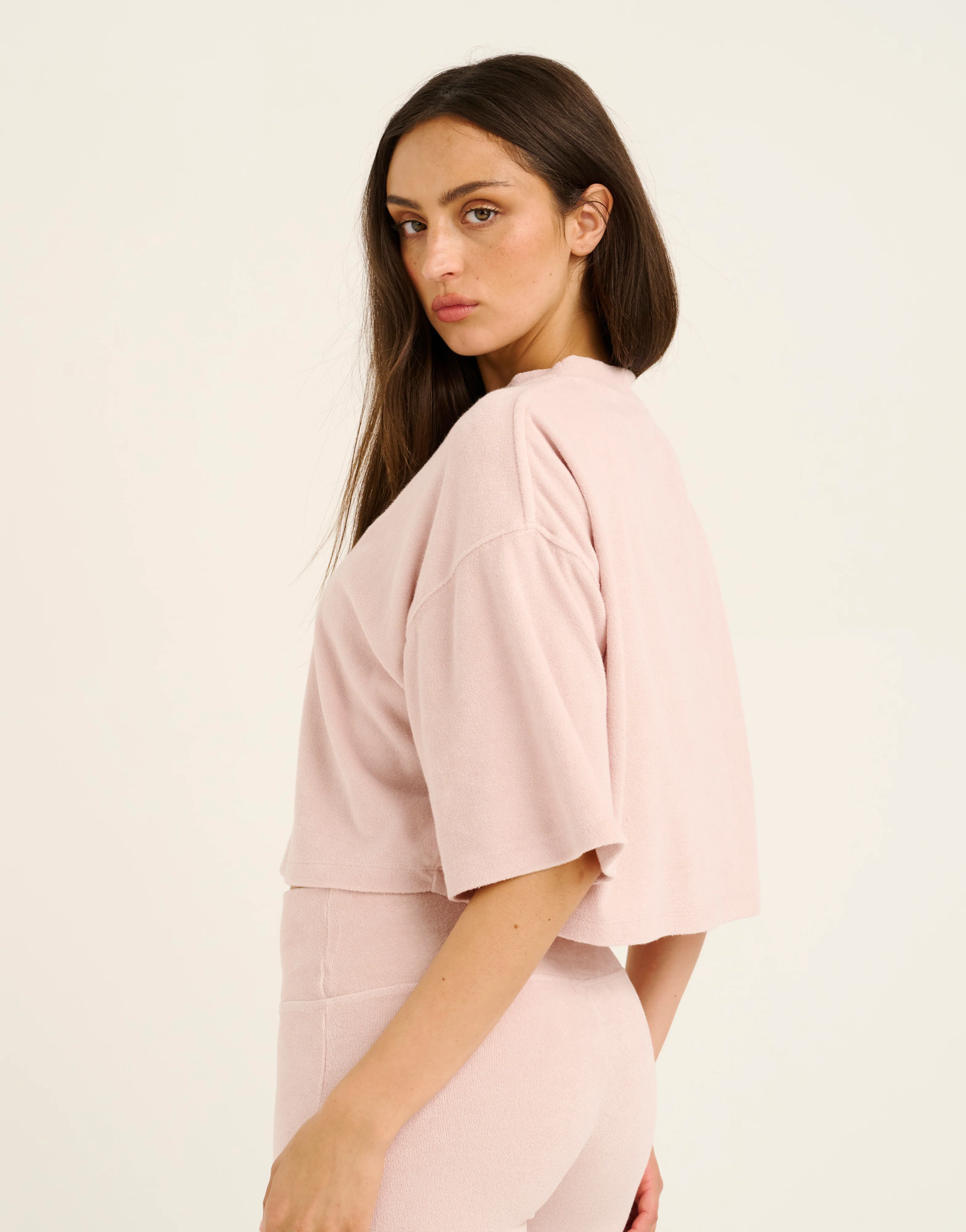 Terry Crop Tee - Mauve - Image 5