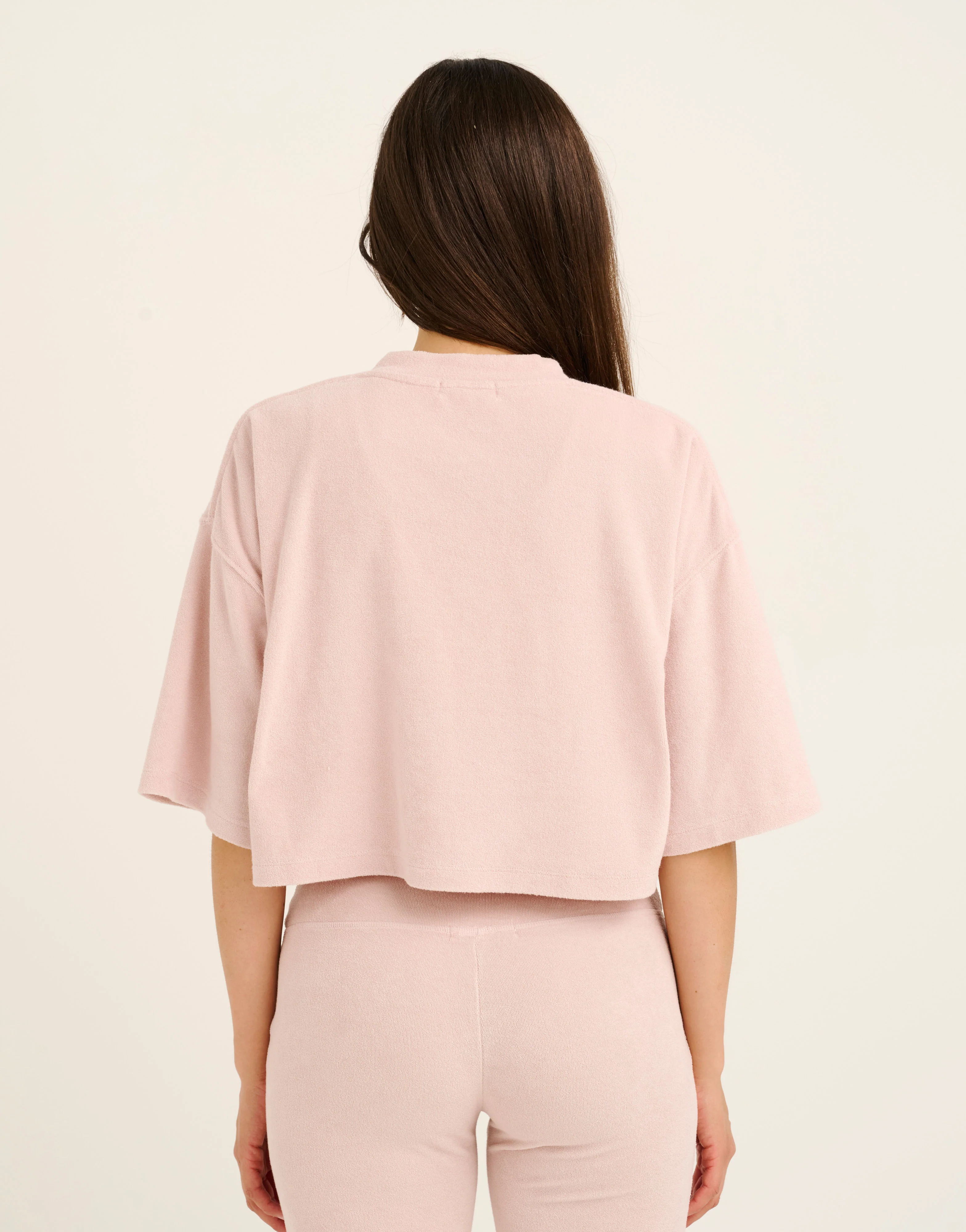 Terry Crop Tee - Mauve - Image 6