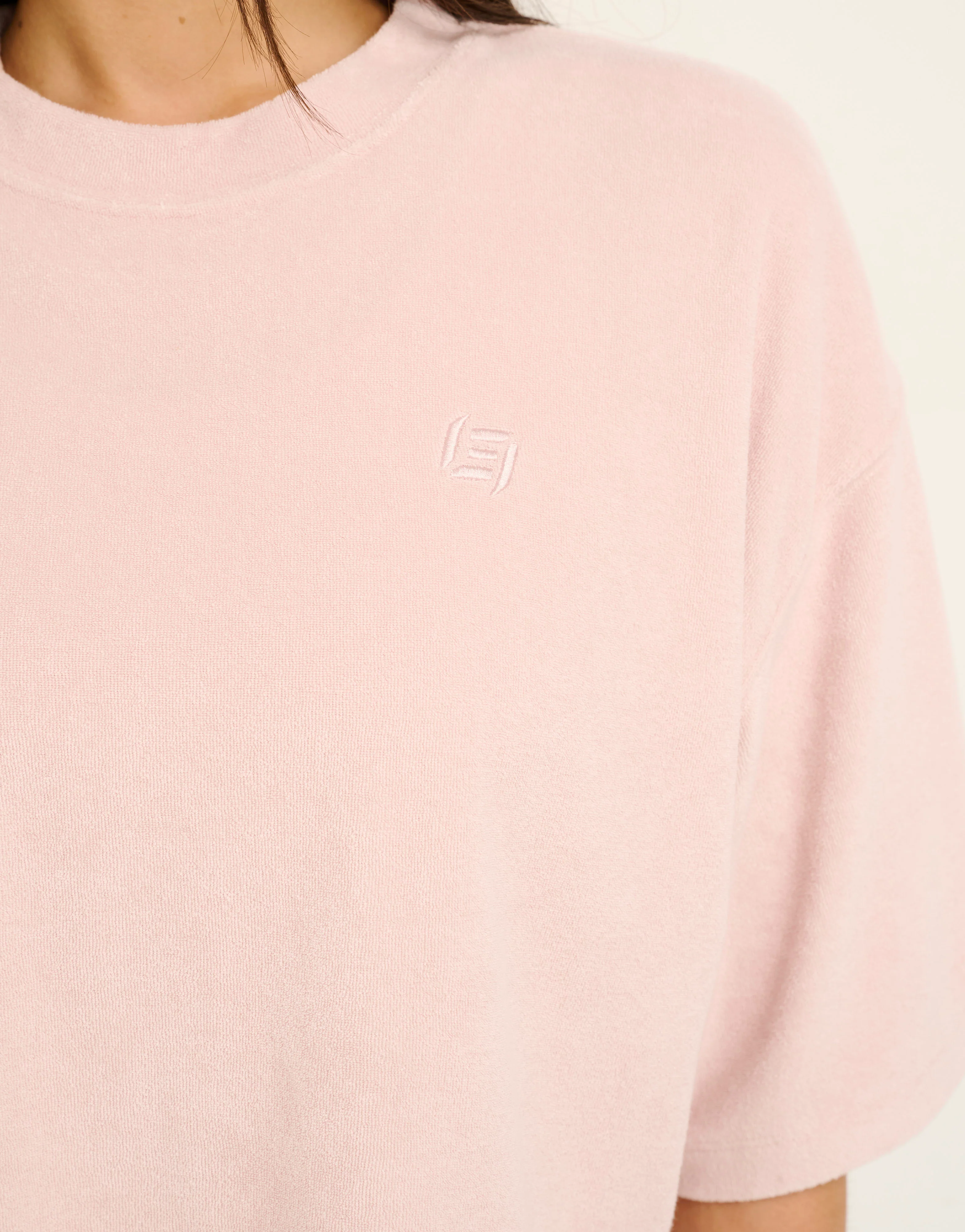 Terry Crop Tee - Mauve - Image 8