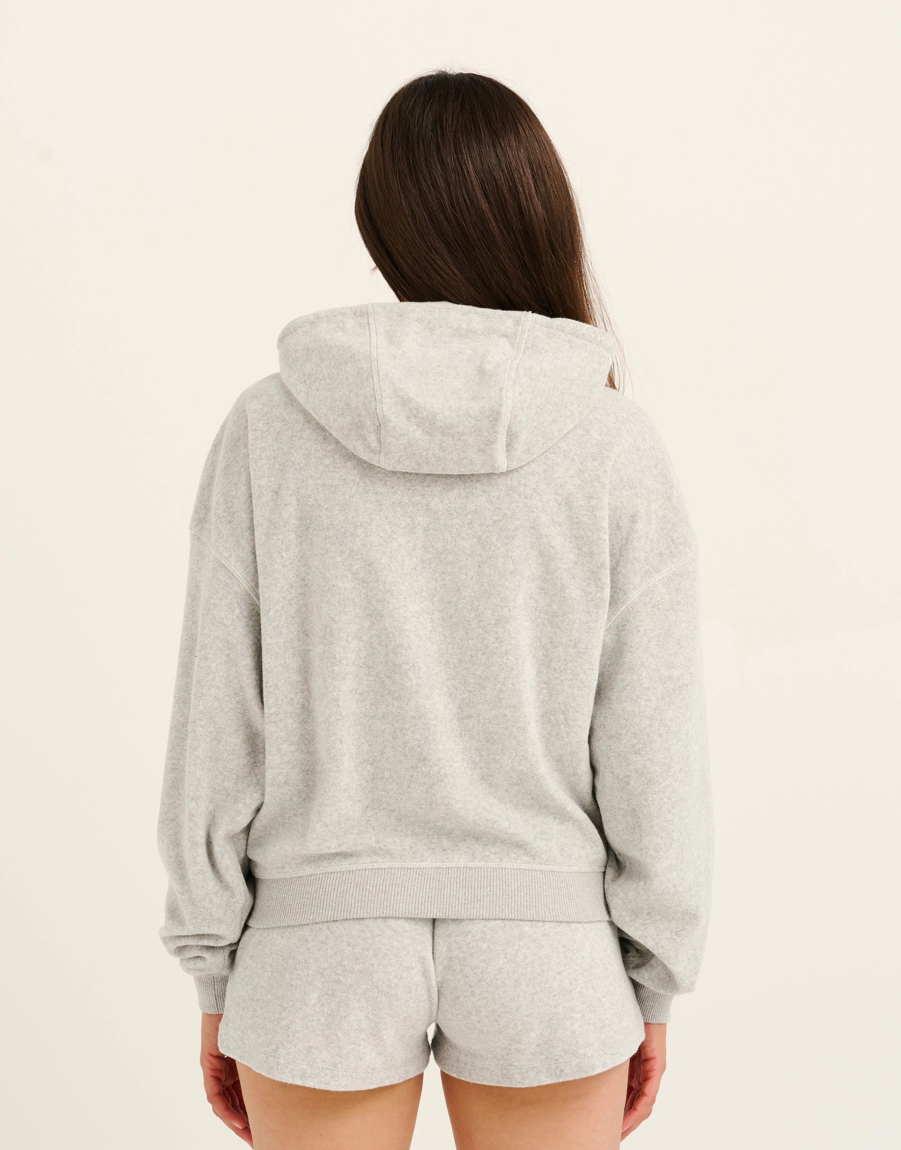 Terry Zip Up Hoodie - Grey Marle - Image 11