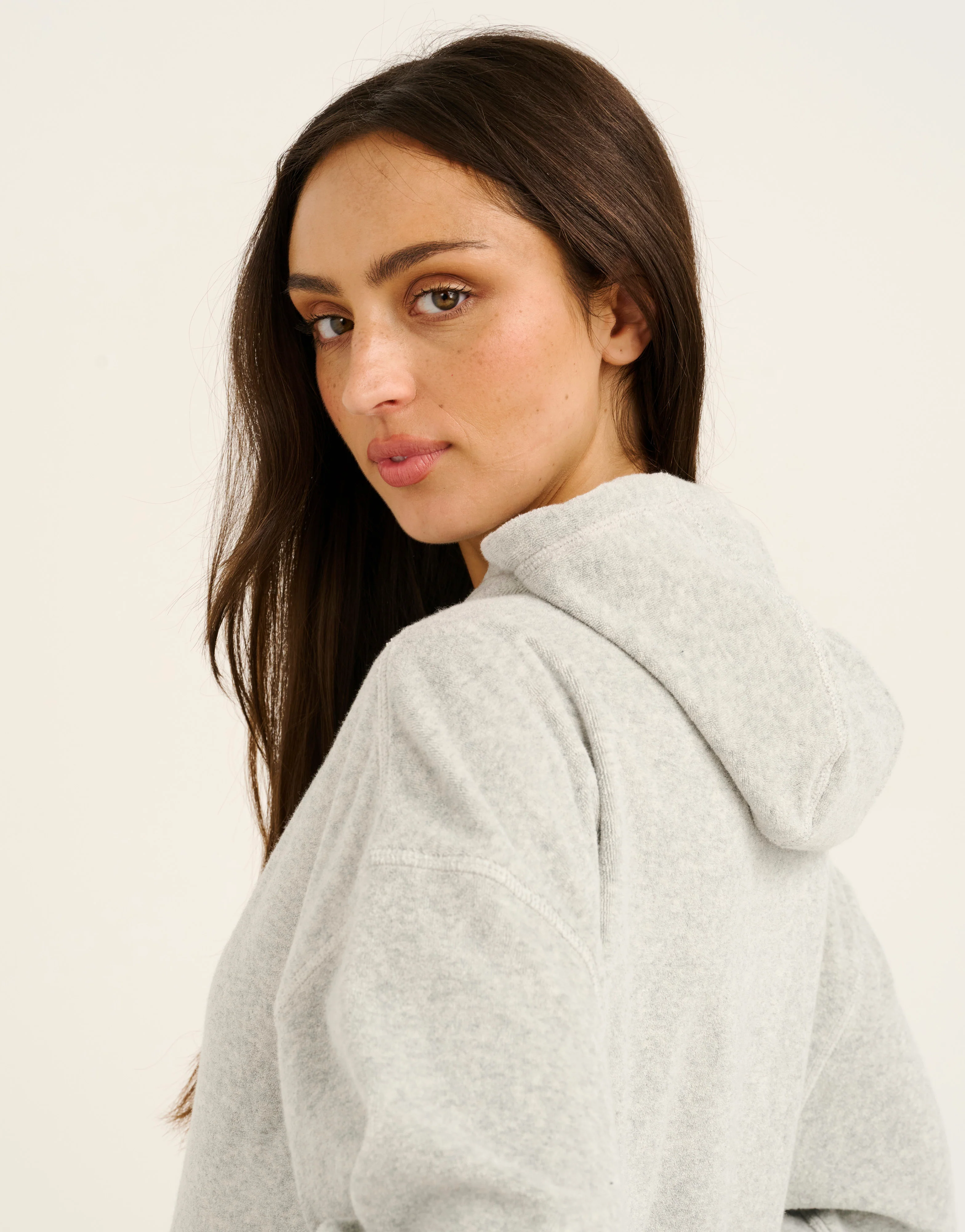 Terry Zip Up Hoodie - Grey Marle - Image 9