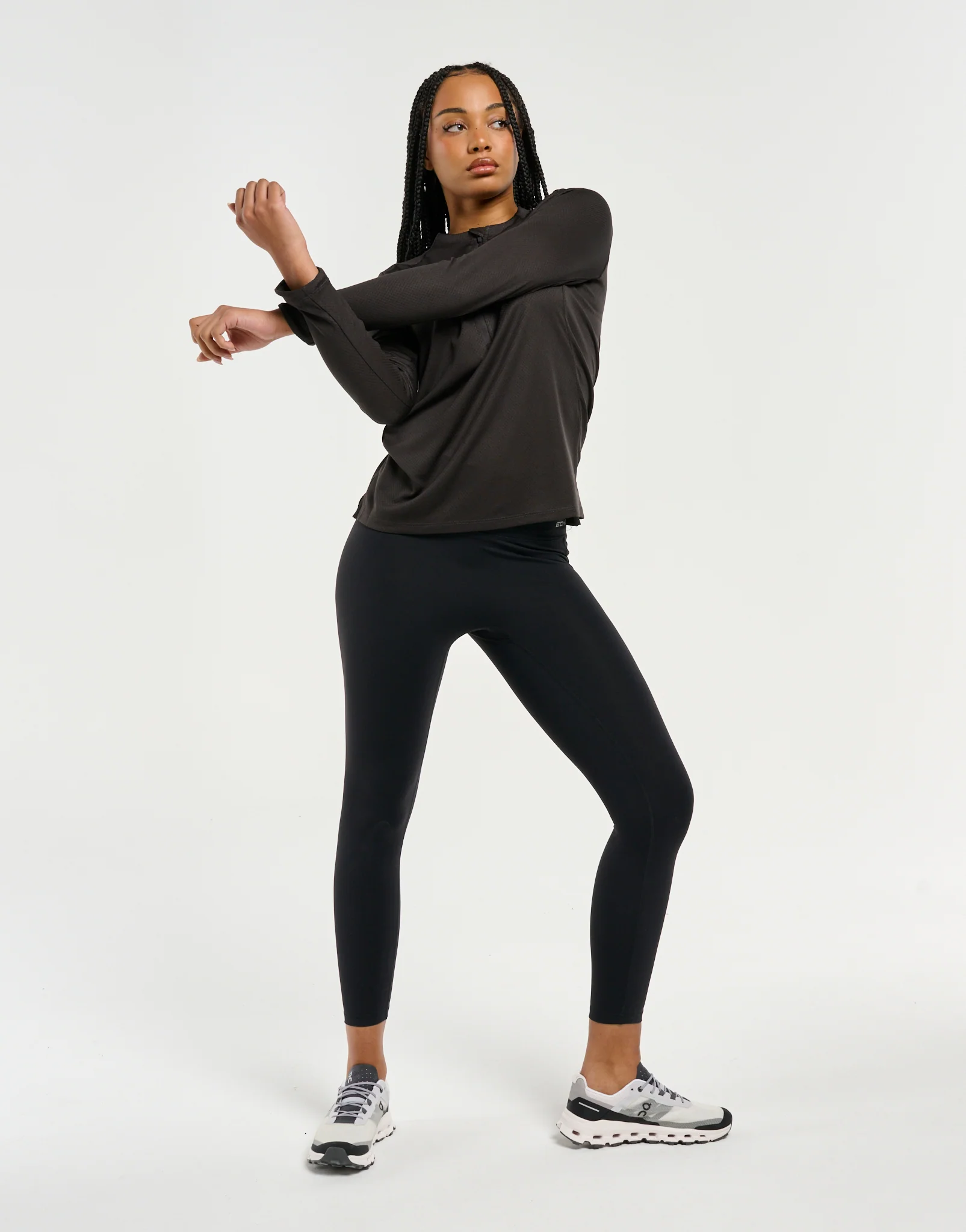 Velocity Quarter Zip Running Top - Black - Image 3