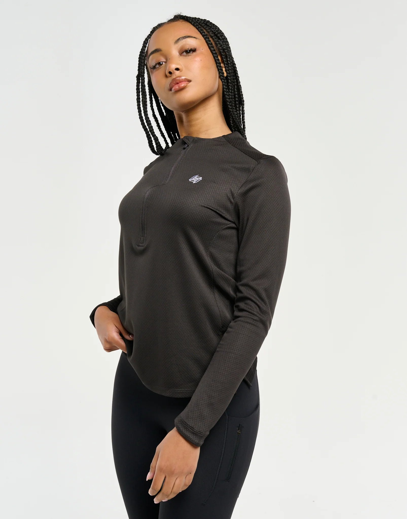 Velocity Quarter Zip Running Top - Black - Image 6