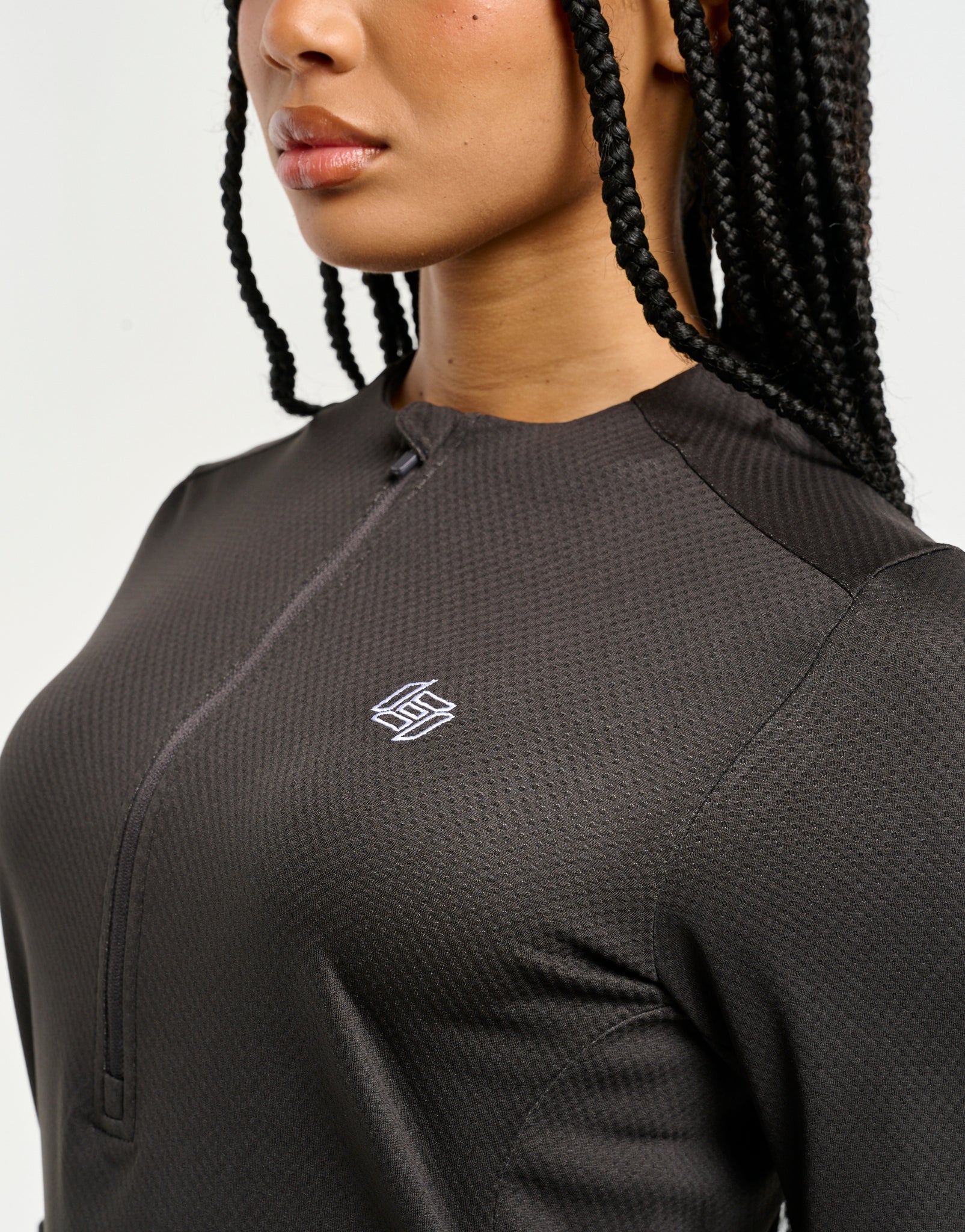Velocity Quarter Zip Running Top - Black - Image 8