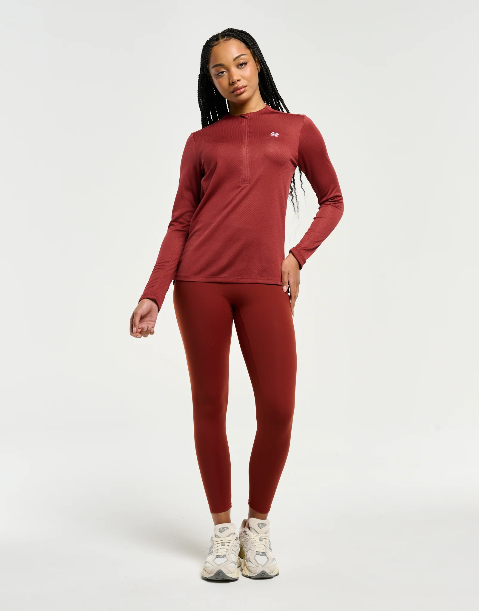 Velocity Quarter Zip Running Top - Brown - Image 3
