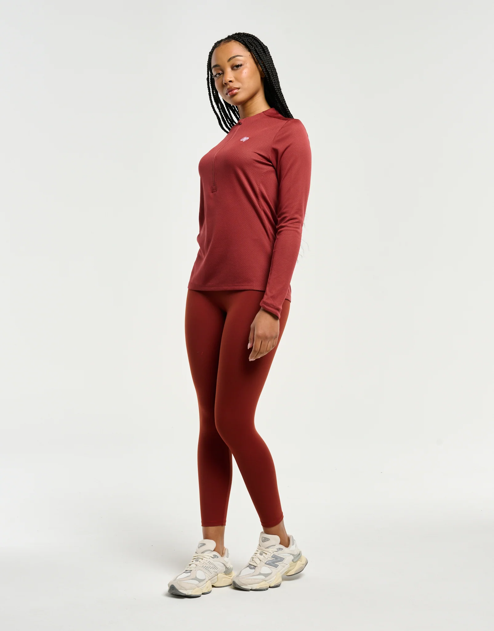Velocity Quarter Zip Running Top - Brown - Image 7