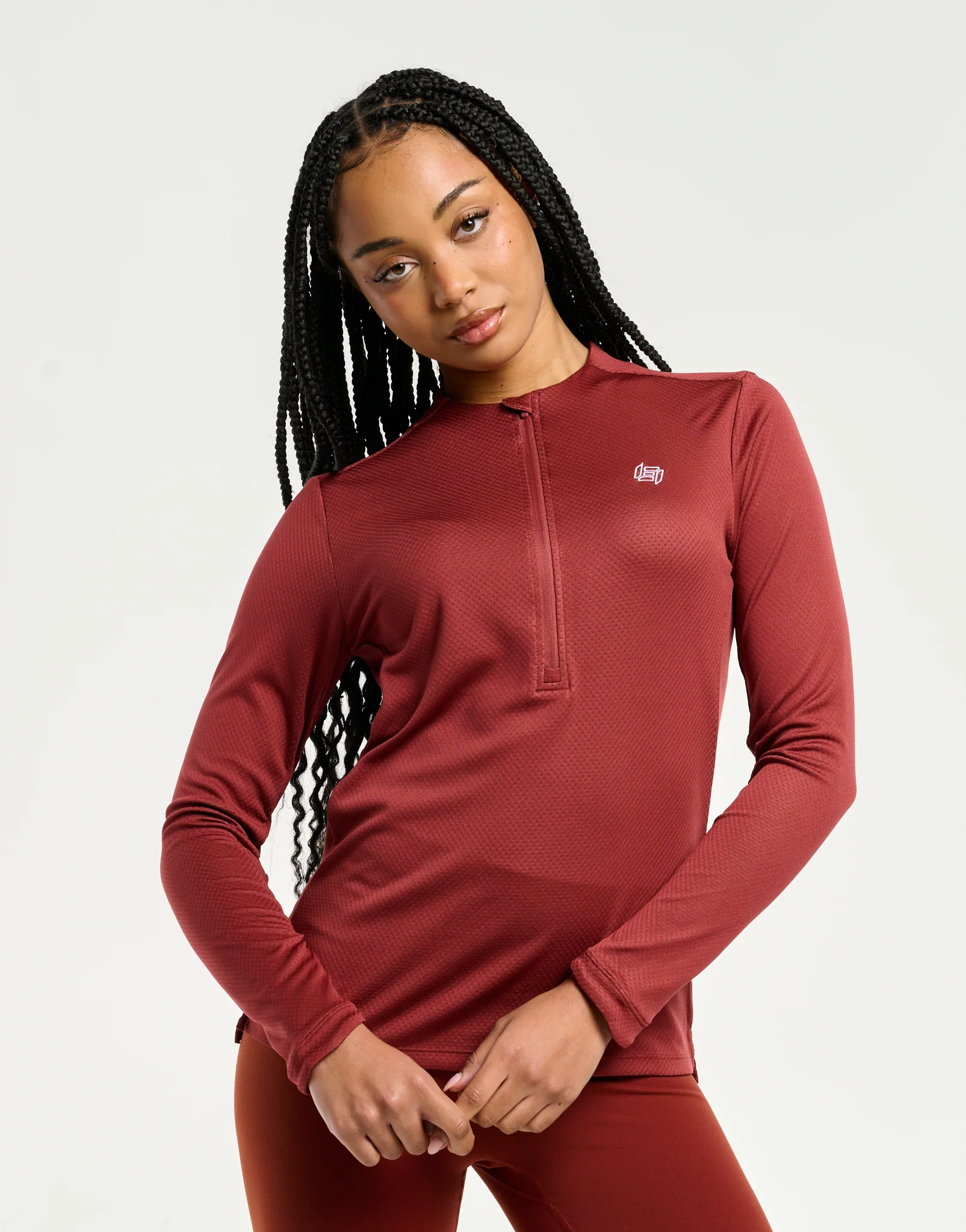 Velocity Quarter Zip Running Top - Brown - Image 9
